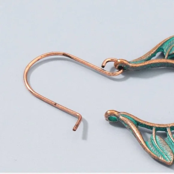 Boho Festival Turquoise Feather Earrings B0040 - Picture 8 of 13